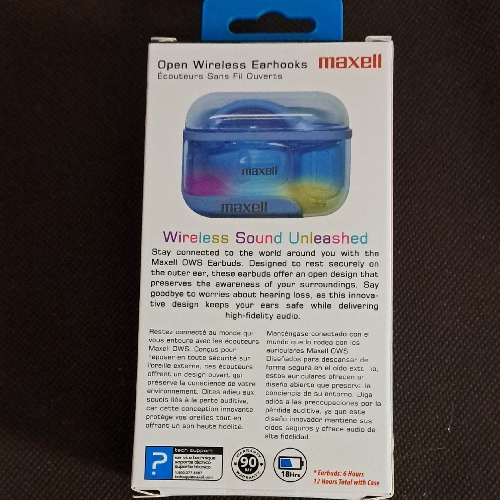Maxell Blue Open Wireless Earhooks - Picture 5 of 11